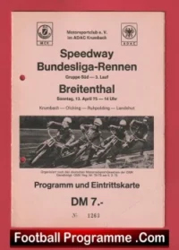 Germany Speedway Programme 1975 – German