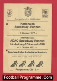 Germany Speedway Programme 1977 – German