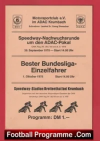 Germany Speedway Programme 1978 – German