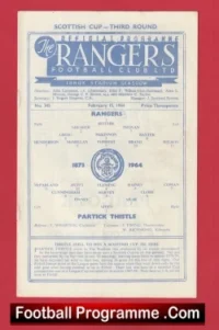 Glasgow Rangers v Partick Thistle 1964 – Scotland