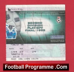Grimsby Town Northampton Town 1998 - D2 Play Off Final Ticket - football memorabilia