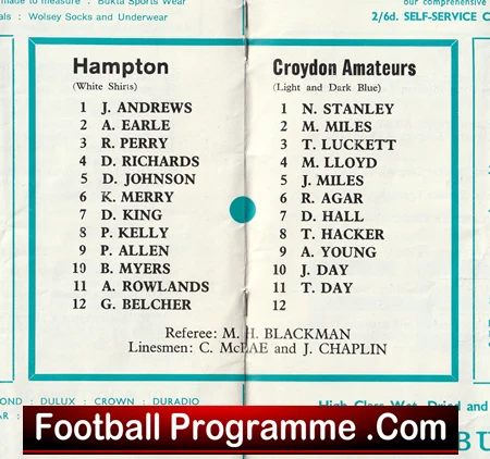 Hampton v Croydon Amateurs 1968 - London Senior Cup - Image 3