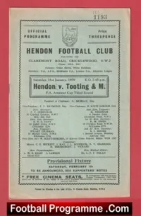 Hendon v Tooting Mitcham 1959