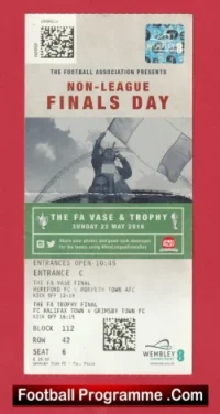 Hereford United v Grimsby Town 2016 – Non League Cup Final Ticket