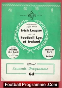 Irish League v Football League Ireland 1954 – Windsor Park Belfast
