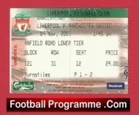 Liverpool v Manchester United 2003 – Football Ticket