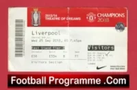 Liverpool v Manchester United 2013 – Match Ticket