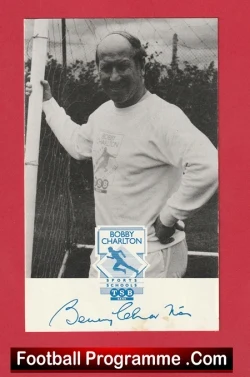 Manchester United Bobby Charlton Signed Autographed Card - football programme