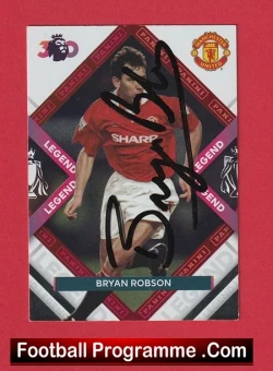 Manchester United Bryan Robson Man Utd Signed Football Card Autographed - football programme