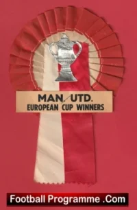 Manchester United Football Rosette Man Utd European Cup Winners 1968