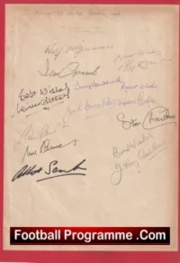 Manchester United Football Team Multi Autographed Signed Sheet 1960s
