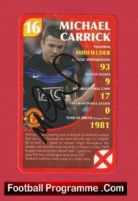 Manchester United Michael Carrick Autograph Signed Football Card Man Utd