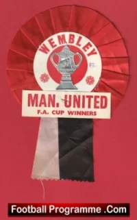 Manchester United Old Football Rosette 1970s Cup Final Winners Man Utd
