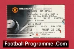 Manchester United Roy Keane Testimonial Football Ticket 2006 - football memorabilia