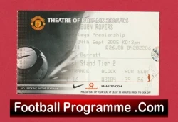 Manchester United v Blackburn Rovers 2005 - Football Ticket - football memorabilia