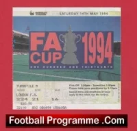 Manchester United v Chelsea 1994 – FA Cup Final Match Ticket