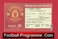 Manchester United v Derby County 1998 – Ticket Man Utd