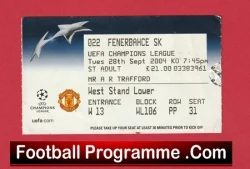 Manchester United v Fenerbahce 2004 - Ticket Wayne Rooney First Match - football memorabilia