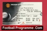 Manchester United v Fulham 2006 – Match Ticket