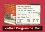 Manchester United v Middlesbrough 2004 – Football Ticket