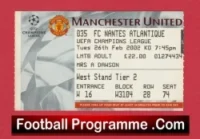 Manchester United v Nantes Atlantique 2002 – Match Ticket