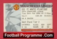 Manchester United v Nantes Atlantique 2002 – Football Ticket