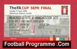 Manchester United v Newcastle United 2005 - FAC Semi Final Ticket Cardiff - football memorabilia