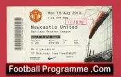 Manchester United v Newcastle United 2010 – Match Ticket