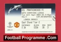 Manchester United v Panathinaikos 2003 – Football Ticket