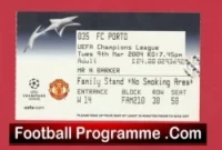 Manchester United v Porto FC 2004 – Match Ticket