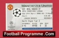 Manchester United v Real Madrid 2000 – Match Ticket