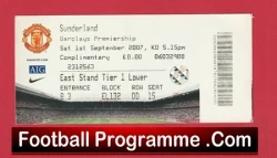 Manchester United v Sunderland 2007 - Football Ticket - football memorabilia