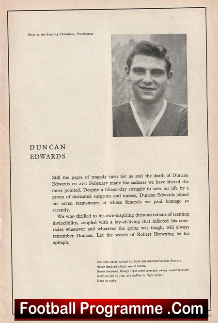 Manchester United v WBA 1958 - FA Cup Replay Duncan Edwards Tribute - Image 3