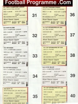 Manchester United Voucher Sheet + Vouchers 1998 99 Treble - football memorabilia