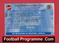 Middlesbrough v Manchester United 2000 – Football Ticket