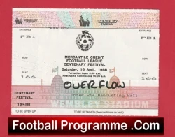 Newcastle United v Liverpool 1988 - Centenary Tournament Ticket - football memorabilia
