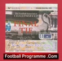 Newcastle United v Manchester United 1999 – Cup Final Ticket Treble Season