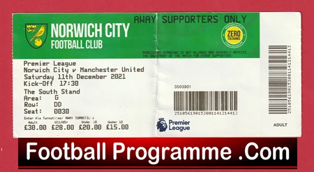 Norwich City v Manchester United 2021 - Football Ticket - Image 2