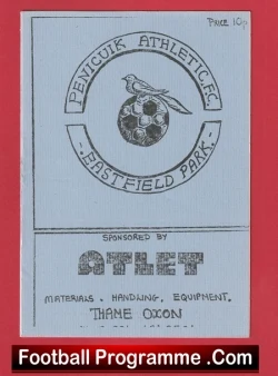 Penicuik Athletic v Rutherglen Glencairn 1987 - Scotland - football programme