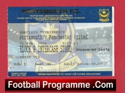 Portsmouth v Manchester United 2006 - Football Ticket - football memorabilia