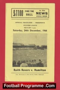 Raith Rovers v Hamilton Academical 1966 – Scotland