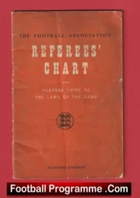 Referee Football Rules Laws Chart Book – 1953