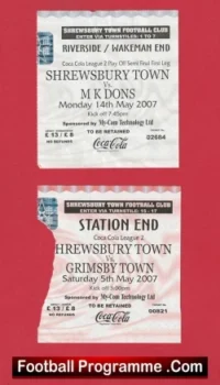 Shrewsbury Town v MK Dons + Grimsby 2007 – Last Game Gay Meadow