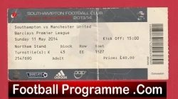 Southampton v Manchester United 2014 - Football Ticket - football memorabilia