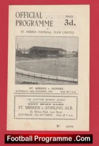 St Mirren v Dundee 1959 – Scottish Football Programme