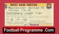 West Ham United v Manchester United 2006 – Match Ticket