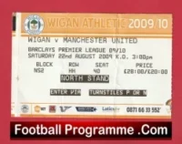 Wigan Athletic v Manchester United 2009 – Match Ticket