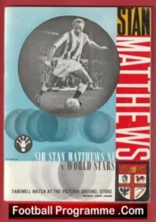 Stanley Matthews X1 v World Stars 1965 – Multi Signed Autographed