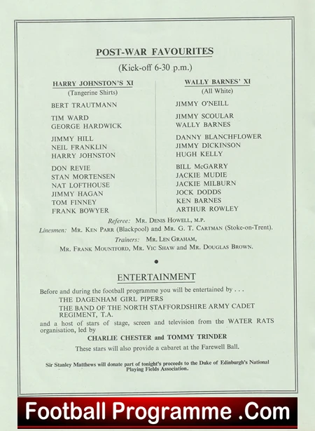 Stanley Matthews X1 v World Stars 1965 - Multi Signed Autographed - Image 4