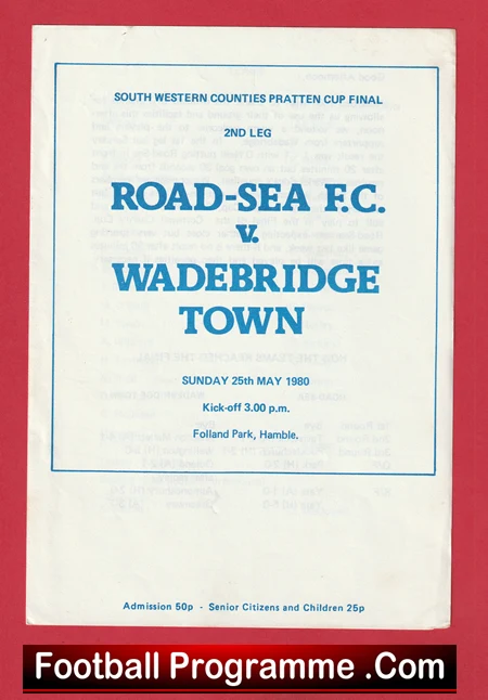 Road Sea v Wadebridge Town 1980 - Southern Pratten Cup Final - Image 2